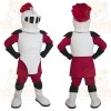 Burgundy White Black Knight Mascot Costume