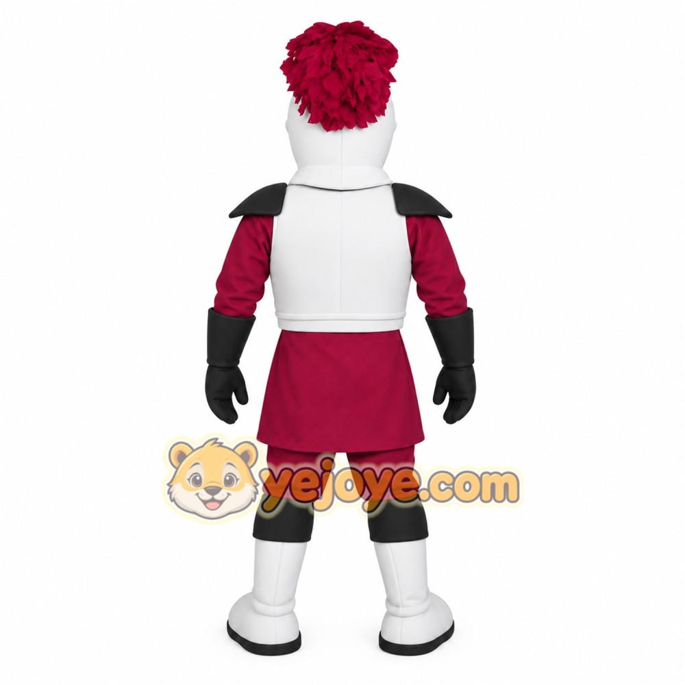 Burgundy White Black Knight Mascot Costume