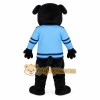 Black Dog In Light Blue Jersey Mascot Costume Black Dog In Light Blue Jersey Mascot Costume