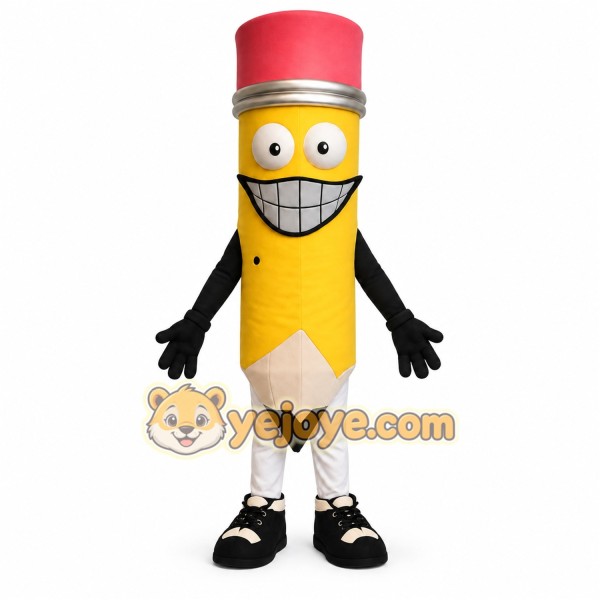 Yellow Red Pencil Mascot Costume