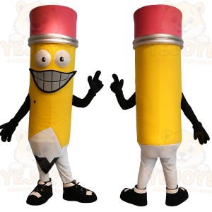 Yellow Red Pencil Mascot Costume