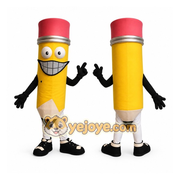 Yellow Red Pencil Mascot Costume