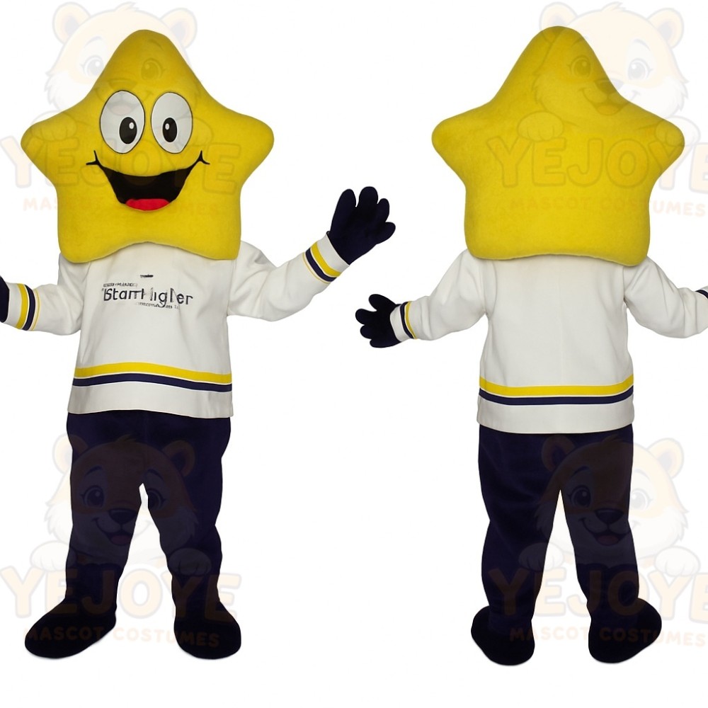 Yellow White Navy Star Mascot Costume
