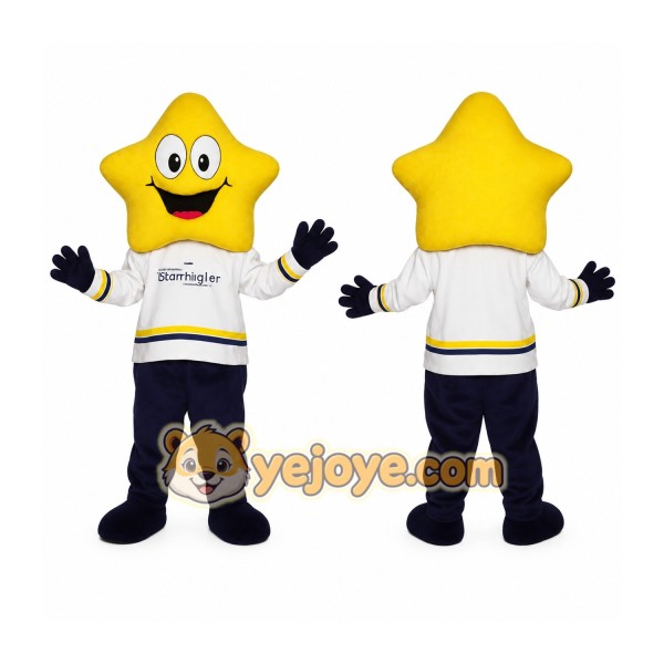Yellow White Navy Star Mascot Costume