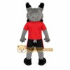 Gray Red Black Lynx Mascot Costume Gray Red Black Lynx Mascot Costume