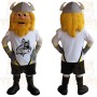 Yellow White Bearded Viking Mascot Costume