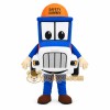 Blue White Orange Safety Bus Mascot Costume Blue White Orange Safety Bus Mascot Costume