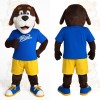Brown White Blue Yellow Dog Mascot Costume