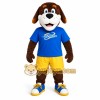 Brown White Blue Yellow Dog Mascot Costume