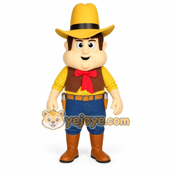 Yellow Brown Blue Red Cowboy Mascot Costume