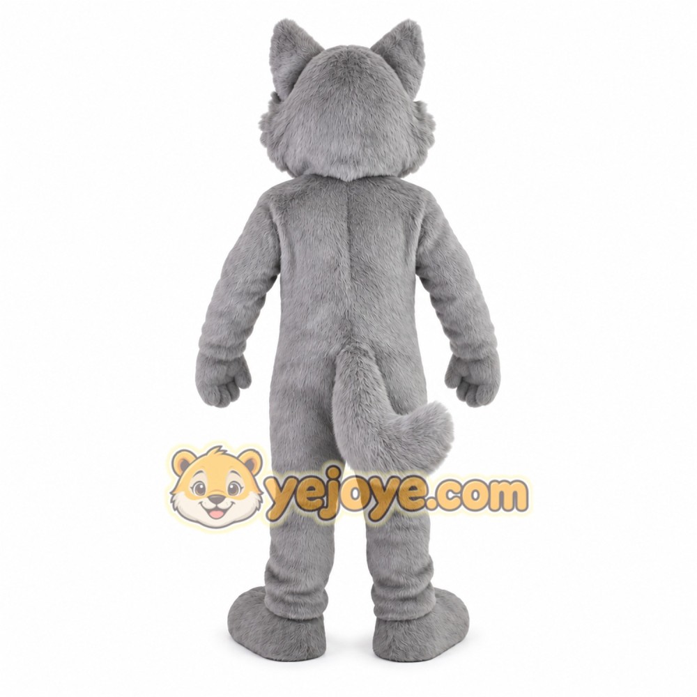 Gray White Wolf Mascot Costume Gray White Wolf Mascot Costume