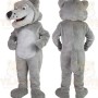 Gray White Wolf Mascot Costume