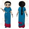 Blue Pink Indian Woman Mascot Costume