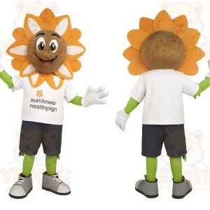 Orange Brown Green Sunflower Mascot Costume