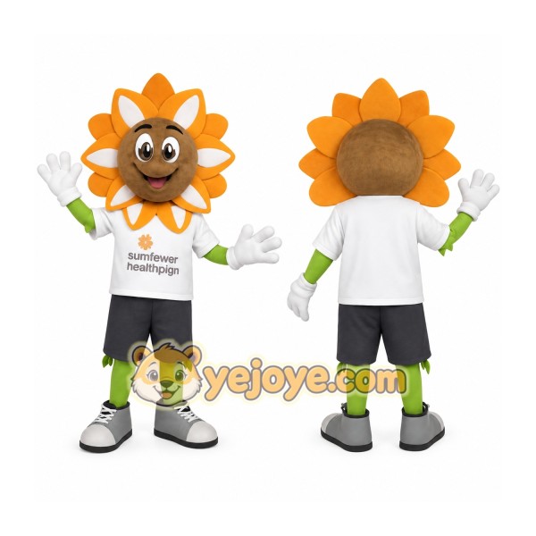 Orange Brown Green Sunflower Mascot Costume