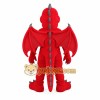 Red Gray Winged Dragon Mascot Costume Red Gray Winged Dragon Mascot Costume