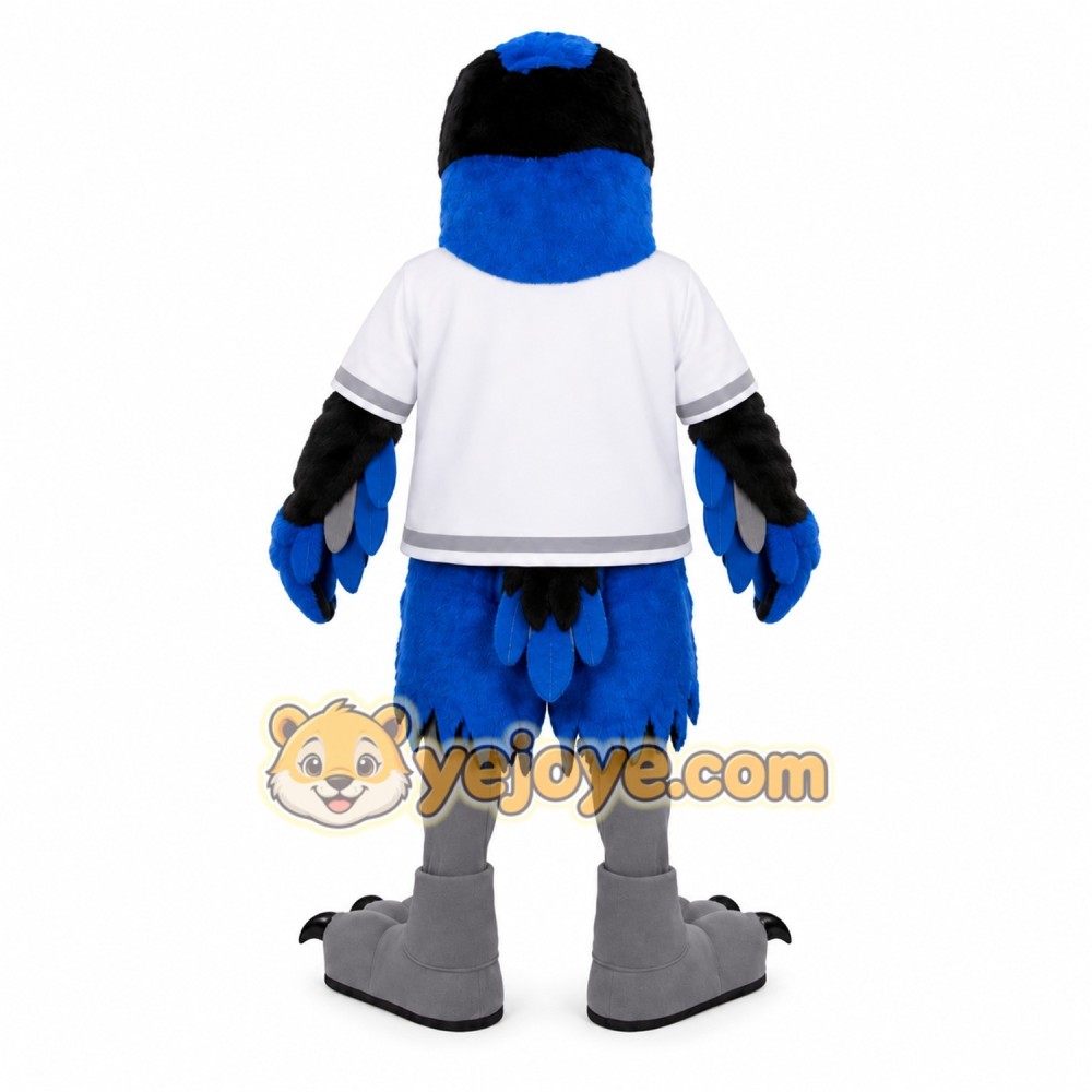 Blue Black White Gray Eagle Mascot Costume Blue Black White Gray Eagle Mascot Costume