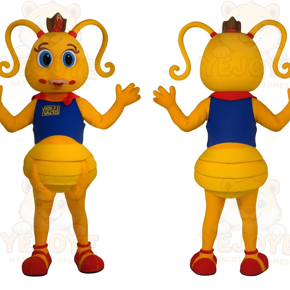Yellow Blue Red Queen Bee Mascot Costume