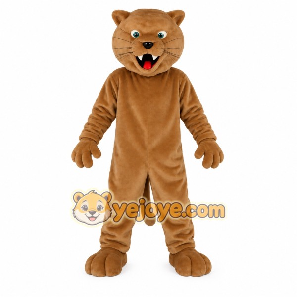 Tan Brown Mountain Lion Mascot Costume