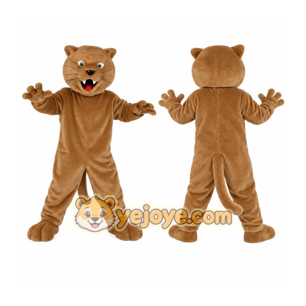 Tan Brown Mountain Lion Mascot Costume