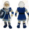 Blue White Bearded Warrior Mascot Costume