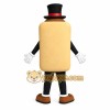 Tan Brown Top Hat Sandwich Mascot Costume Tan Brown Top Hat Sandwich Mascot Costume