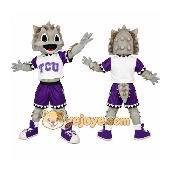 Gray Purple Horned Frog Mascot Costume