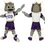 Gray Purple Horned Frog Mascot Costume
