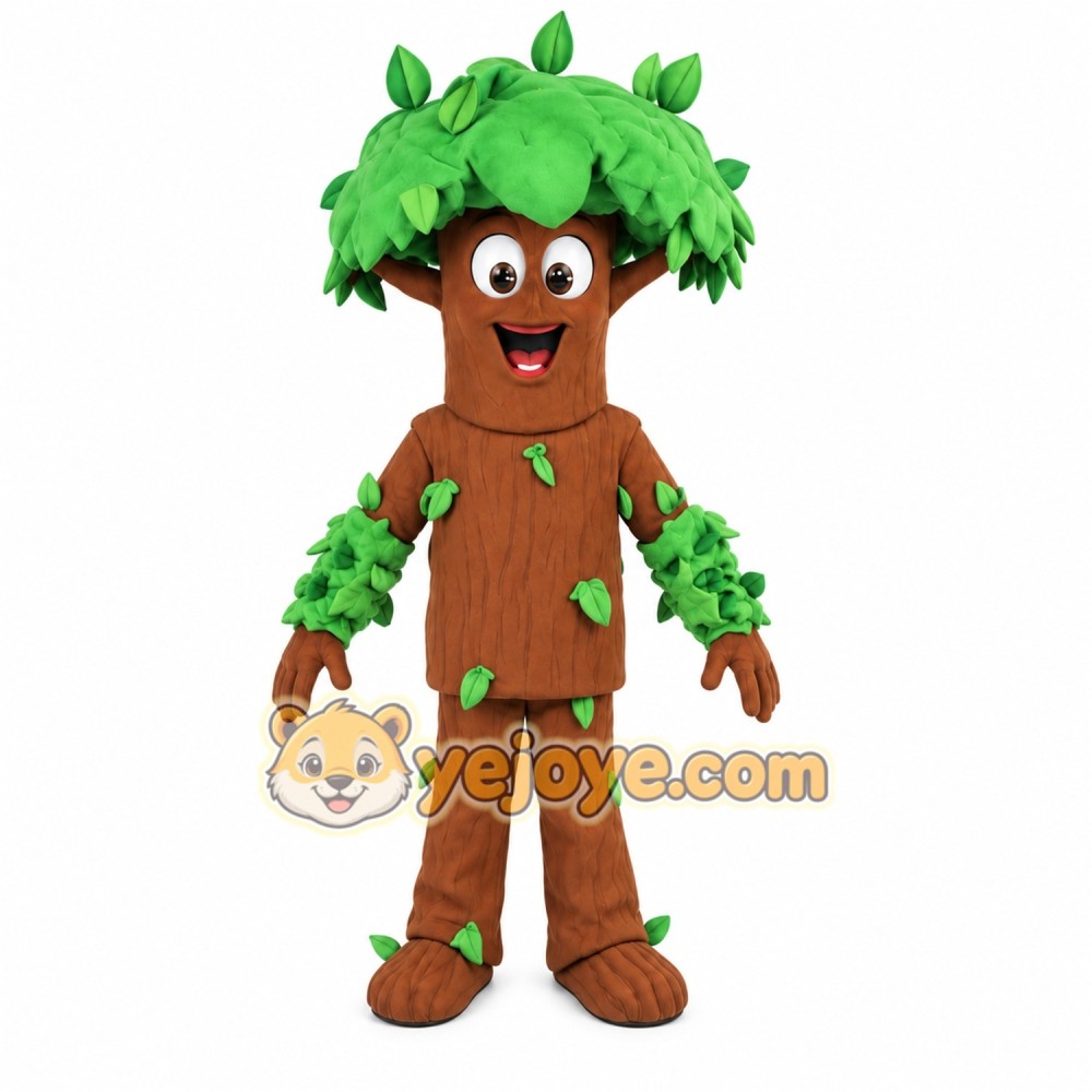 Brown Green Tree Mascot Costume Brown Green Tree Mascot Costume