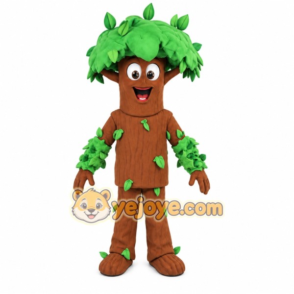 Brown Green Tree Mascot Costume