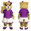 Tan Purple Female Cheetah Mascot Costume
