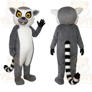 Gray White Lemur Mascot Costume