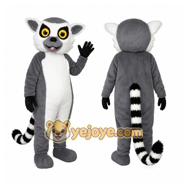 Gray White Lemur Mascot Costume