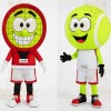 Yellow White Red Tennis Ball Mascot Costume
