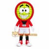 Yellow White Red Tennis Ball Mascot Costume Yellow White Red Tennis Ball Mascot Costume