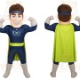 Navy Lime Green Superhero Man Mascot Costume