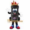 Gray Gold Crowned Trash Can Mascot Costume