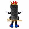 Gray Gold Crowned Trash Can Mascot Costume