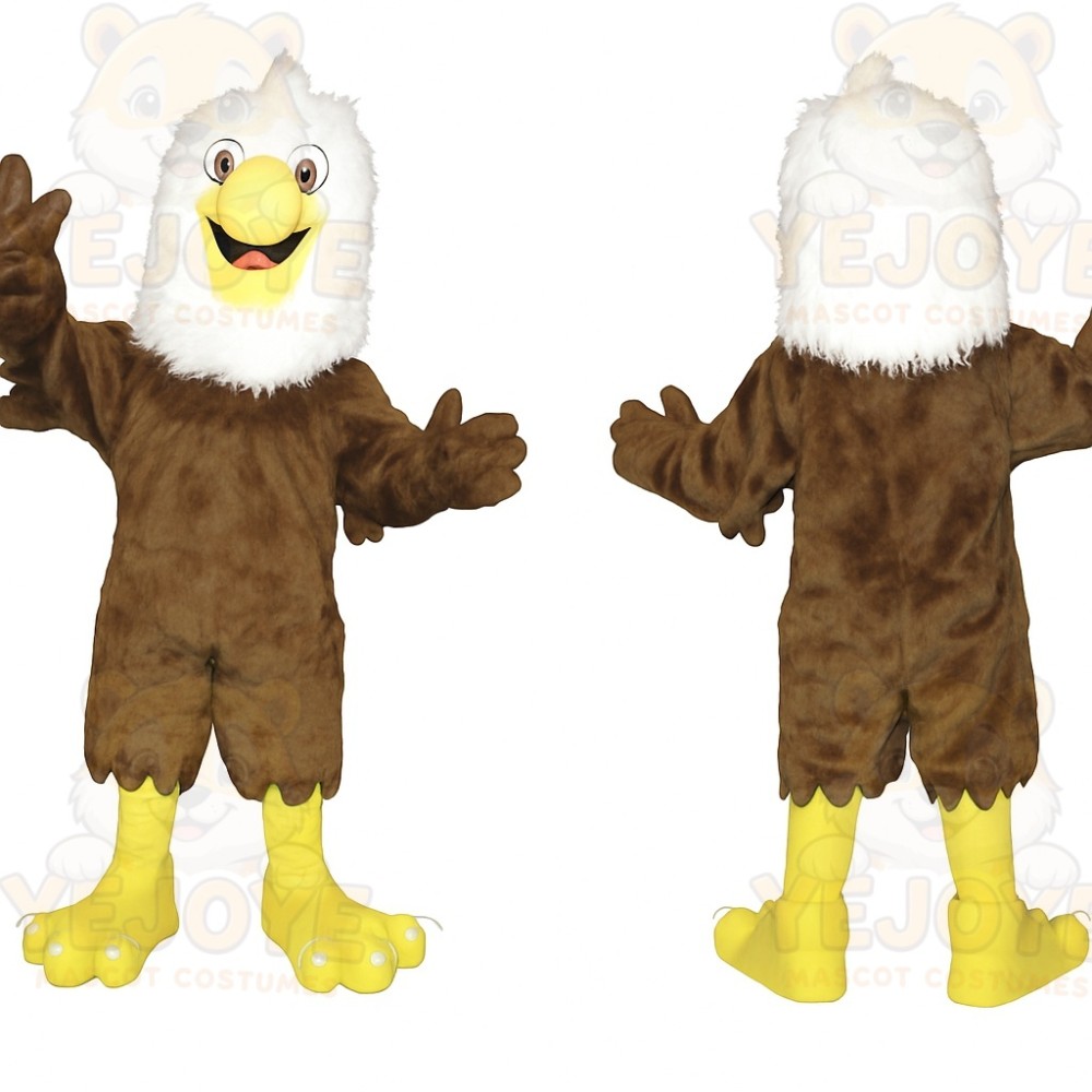 Brown White Eagle Mascot Costume