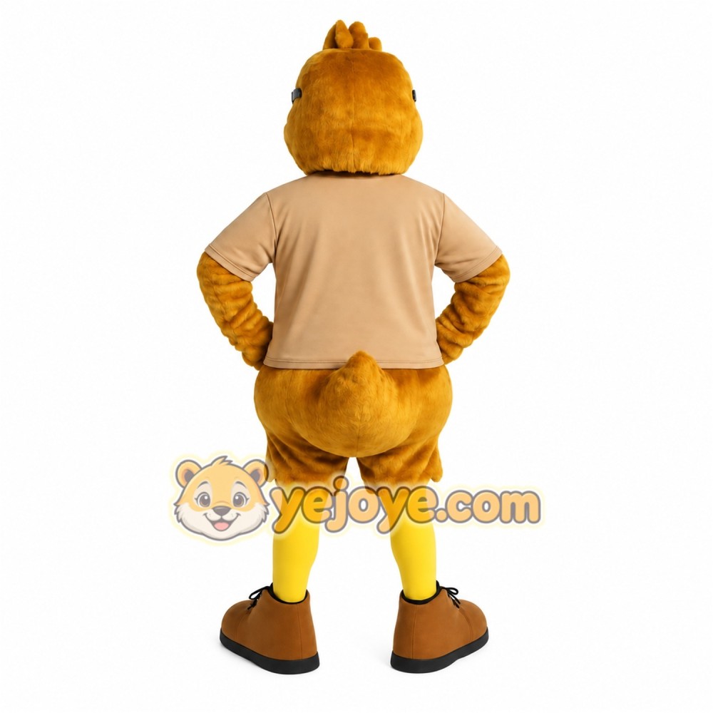 Brown Yellow Sunglasses Duck Mascot Costume Brown Yellow Sunglasses Duck Mascot Costume