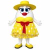 Yellow White Red Egg Woman Mascot Costume Yellow White Red Egg Woman Mascot Costume