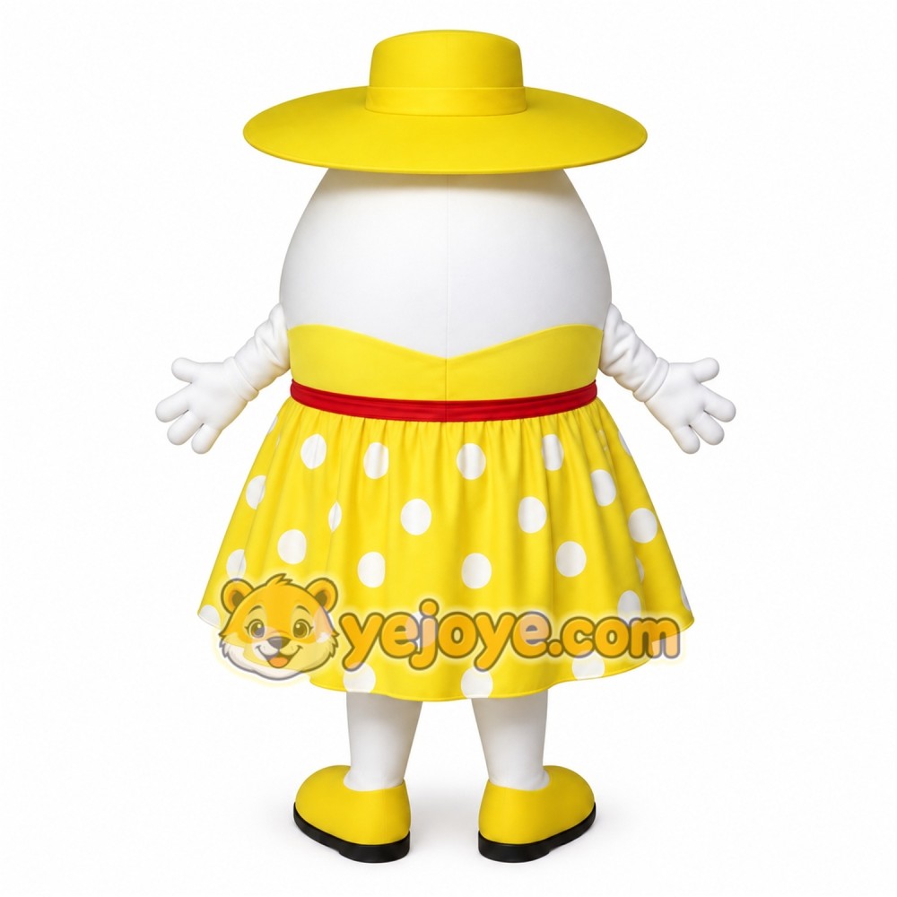 Yellow White Red Egg Woman Mascot Costume Yellow White Red Egg Woman Mascot Costume