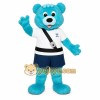 Turquoise White Navy Bear Mascot Costume