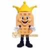 Tan Yellow Waffle King Mascot Costume Tan Yellow Waffle King Mascot Costume