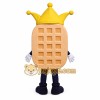 Tan Yellow Waffle King Mascot Costume Tan Yellow Waffle King Mascot Costume