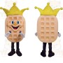 Tan Yellow Waffle King Mascot Costume