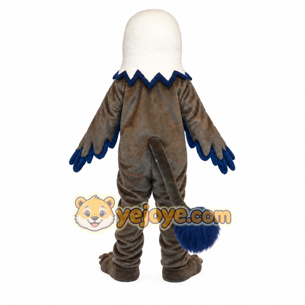 White Brown Blue Eagle Mascot Costume