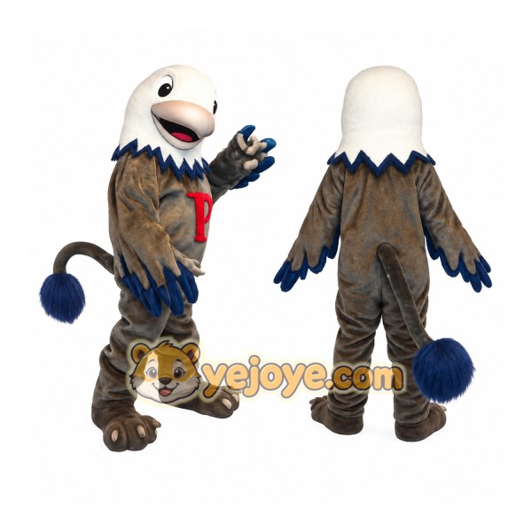 White Brown Blue Eagle Mascot Costume