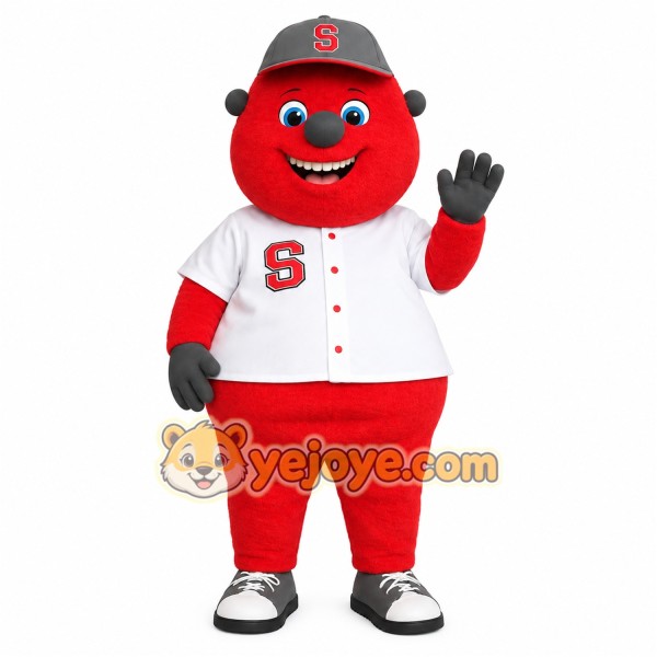 Red White Baseball Player Mascot Costume