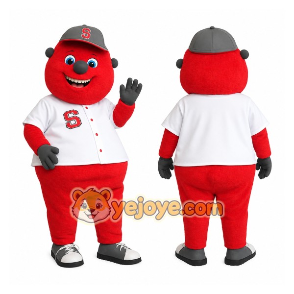 Red White Baseball Player Mascot Costume